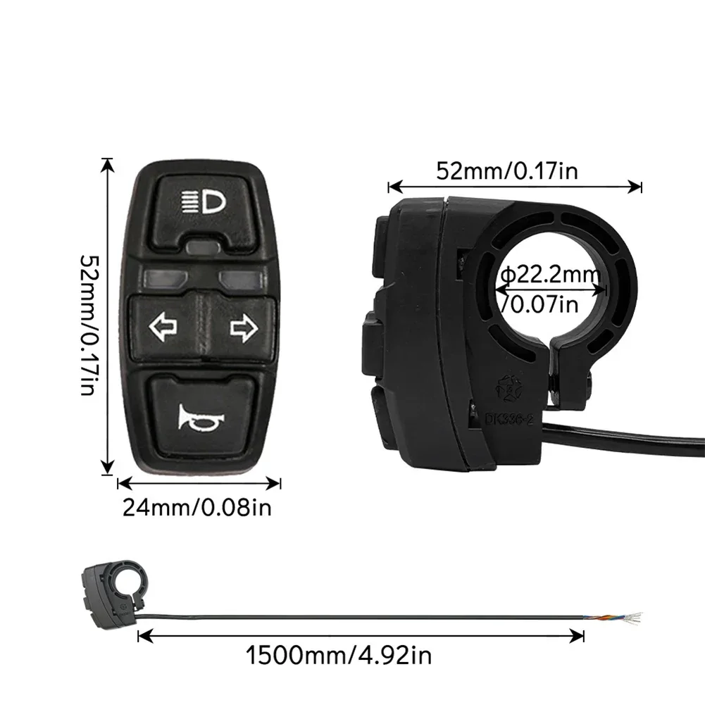 

3 In 1 36V/48V E-Bike DK336 Frontlight+Horn+Turning Light Switch For Electric Bicycle Scooter MTB Tricycle Multiswitch Accessory