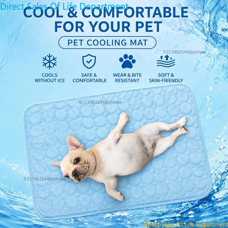 Tapis Rafraîchissant en Soie Glacée 2026 Nouveau pour Chien Respirant Léger Soulagement de la Chaleur Nettoyage Facile Été Plusieurs Couleurs