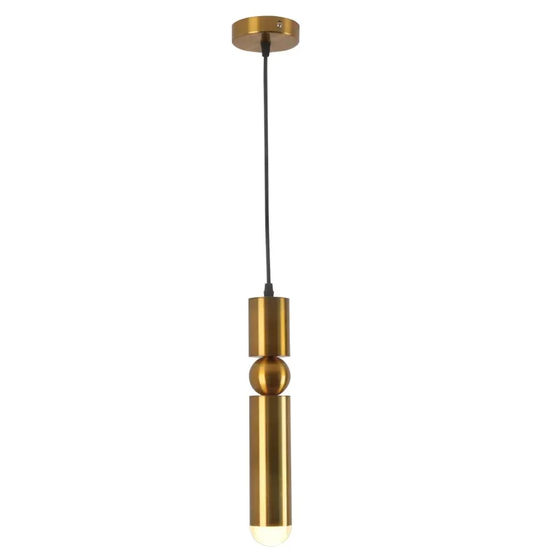 Modern Minimalist Pendant Lamp Gold Chandelier Dining Room Indoor Home Decor Cylinder Pipe Hanging Lamp Kitchen Lighting Fixture