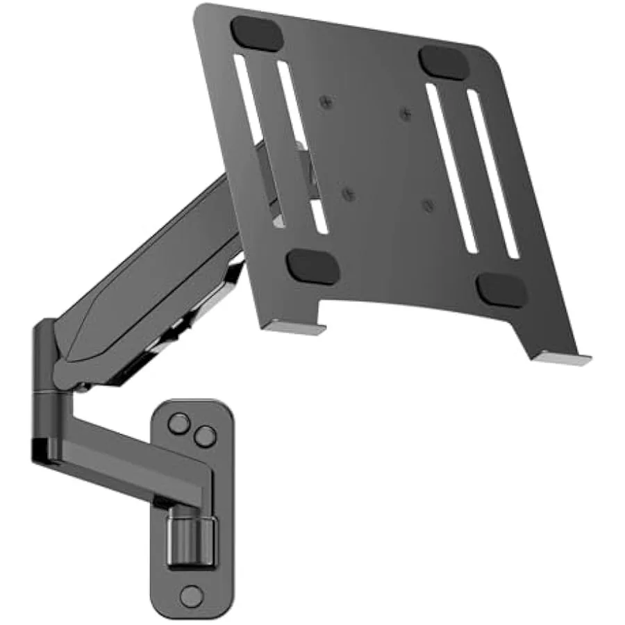 

Laptop Wall Mount 2-in-1 Gas Spring Wall Holder with Laptop Tray for 12"-17" Notebook 13-32 Computer Screen Full Motion Adjusta