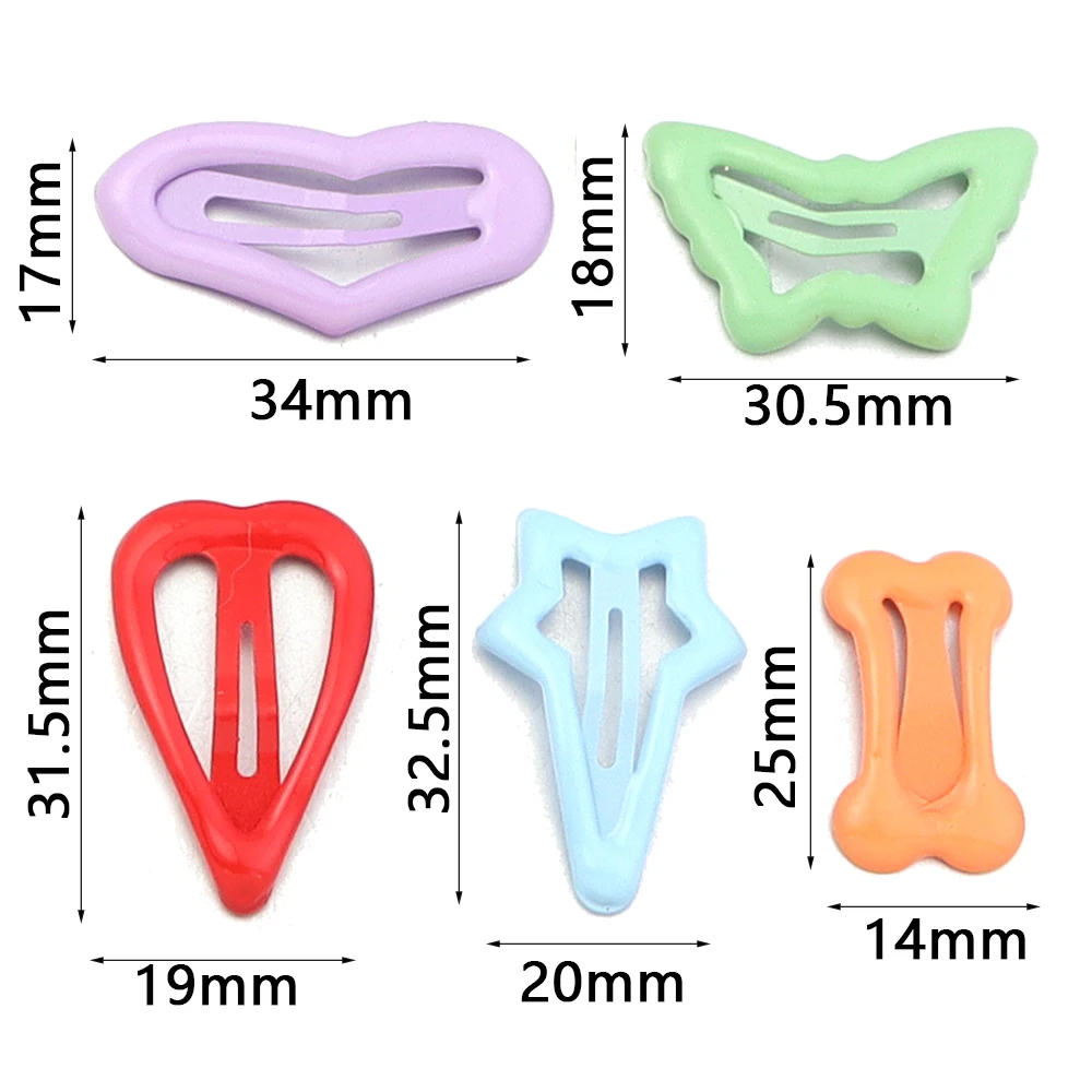 20-40Pcs/Lot Mix Colorful Metal Hairgrip Girls Snap Hair Clips For Children Baby Hair Accessories Women Barrettes Clip Pins view 2