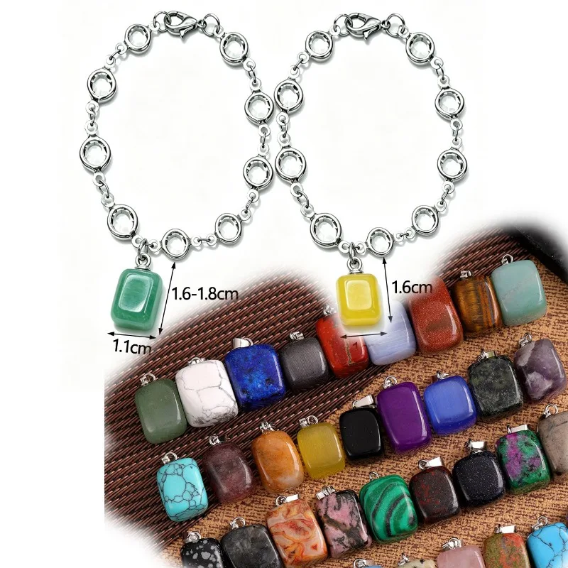 10pcs Steering Wheel Decoration Rhinestone Beads Chains Cubic Square Stone charms Pendant Car Jewelry Accessory