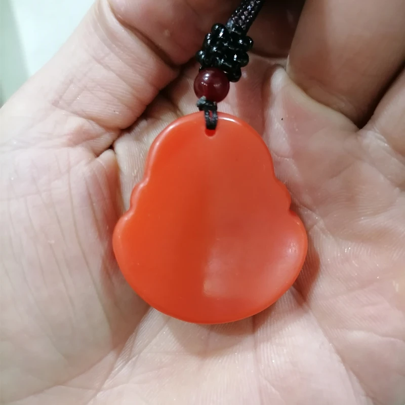 Natural Chicken Blood Jade Hand-carved Big Belly Buddha Pendant Fashion Boutique Jewelry Men and Women Buddha Necklace Gift