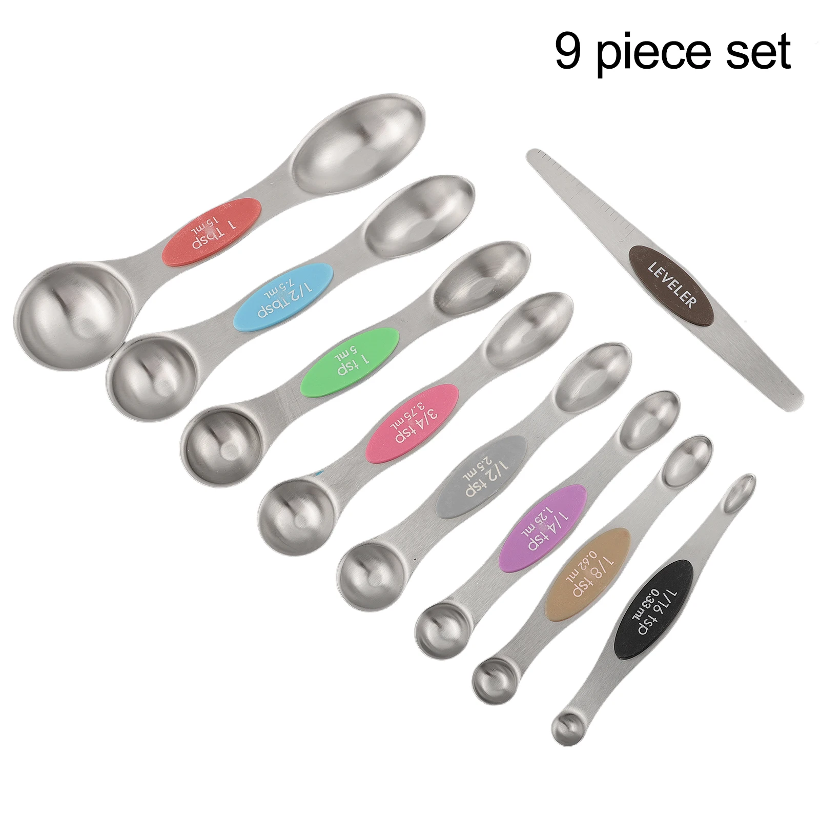 Double Head Measurement Set Magnetic Measuring Spoons for Kitchen Cooking Stainless Steel Easy to Use and Clean