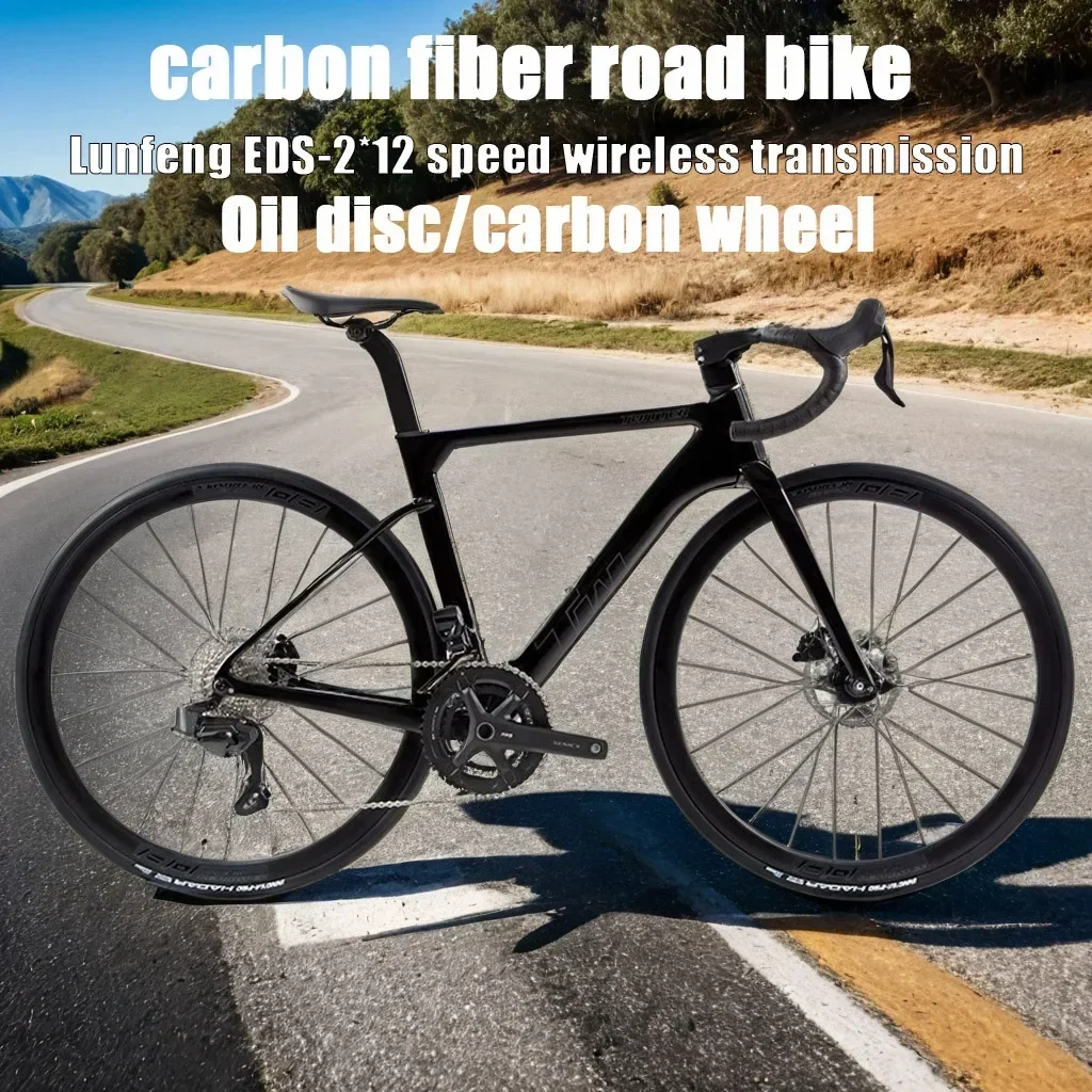 carbon fiber road bike oil disc brake Road Racing Bicycle 24 speed wireless electric group set gravel bicicleta carbon wheel hub