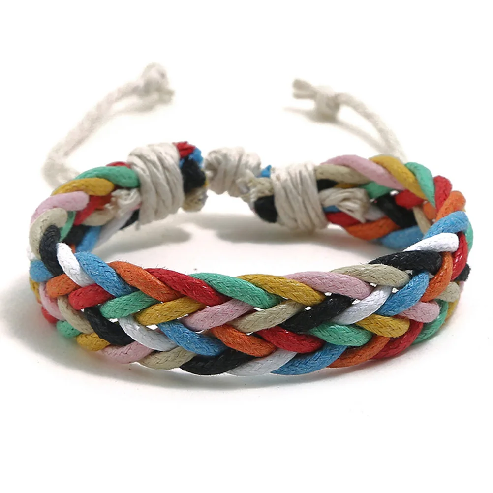 

12 Pcs Rope Bracelets Women Jewelry Braided Couples Colorful String Adjustable Size Handmade Durable Comfortable Match Casual