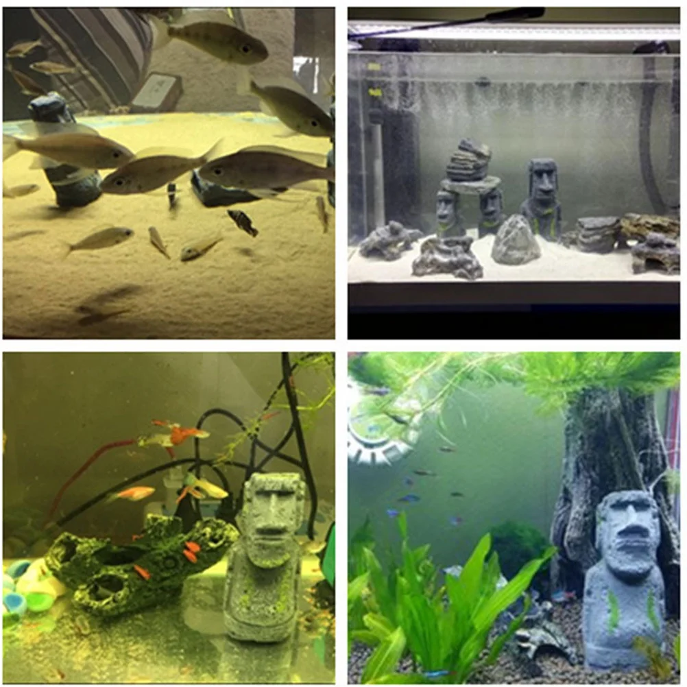 

2 PCS Decoration Fish Tank Decorations Resin Statue for Aquarium Ornament Figure