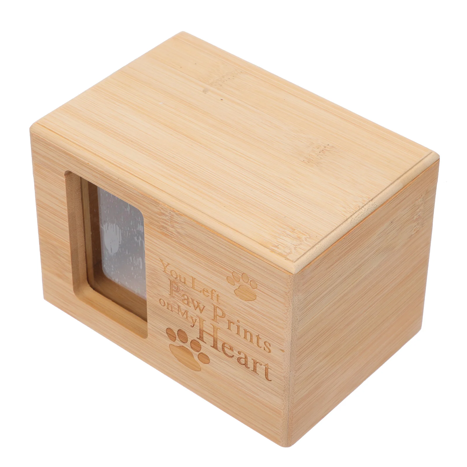 Bamboo Pet Cinerary Casket Small Size Safe Engraved Cremation Urn Storage Box Keepsake Ash Jar Puppy Cats