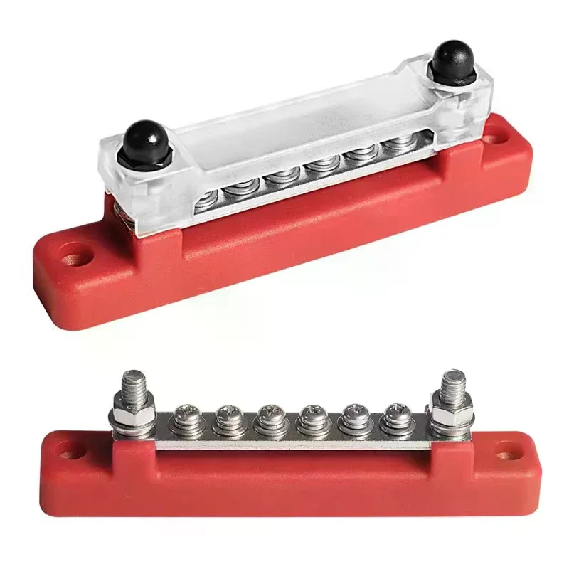 

1/2Pcs Bus Bar Battery Power Distribution Block 12V M6 Stud Positive Negative Bus Bar For Truck Boat Car Camper