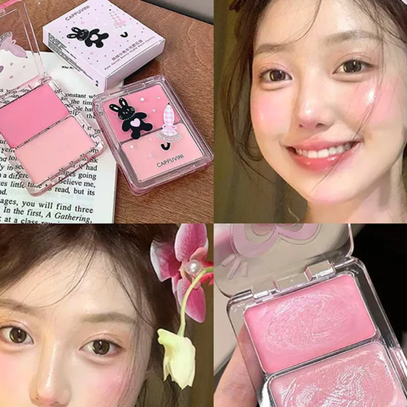 Cappuvini Water Shining Cheek Blush Highlighter Cream High Gloss Glitter Rouge Natural Brighten Face Contouring Blush Makeup