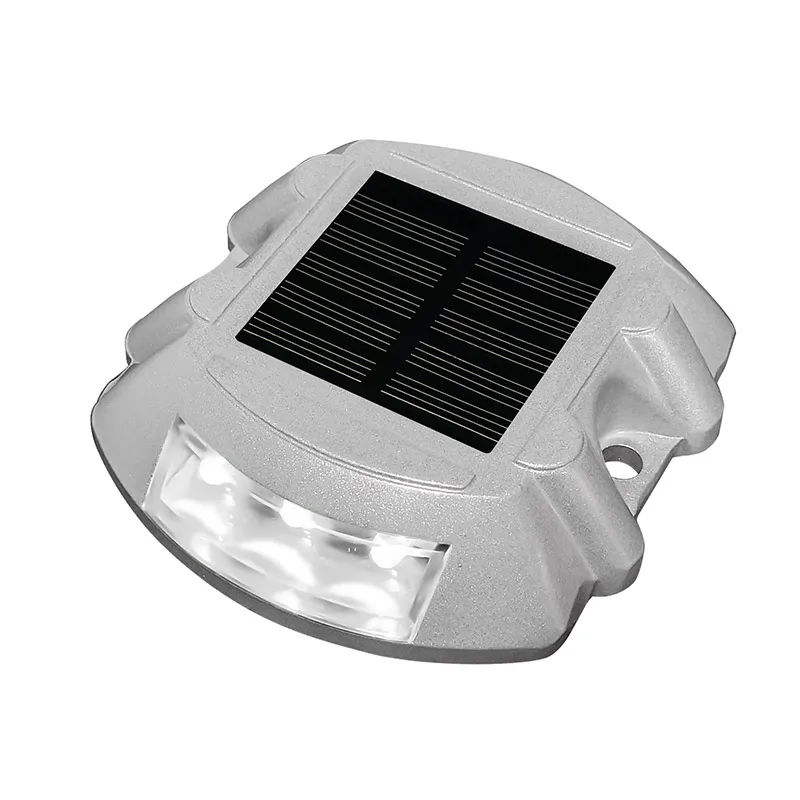 Outdoor IP68 Waterproof 6 LED Solar Powered Road Stud Light Road Reflective Ground Light Warning Light 801 Type