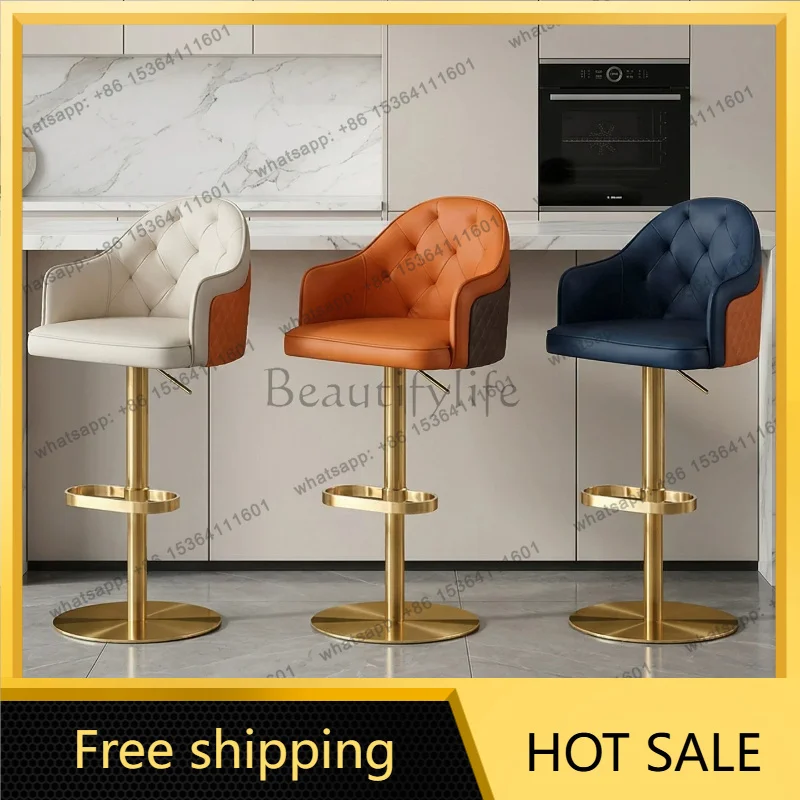 LJY Modern Luxury Bar Chairs Designer Nordic Relaxing Restaurant With Back Bar Chairs Luxury Comfortable Banqueta Unique Furnitu
