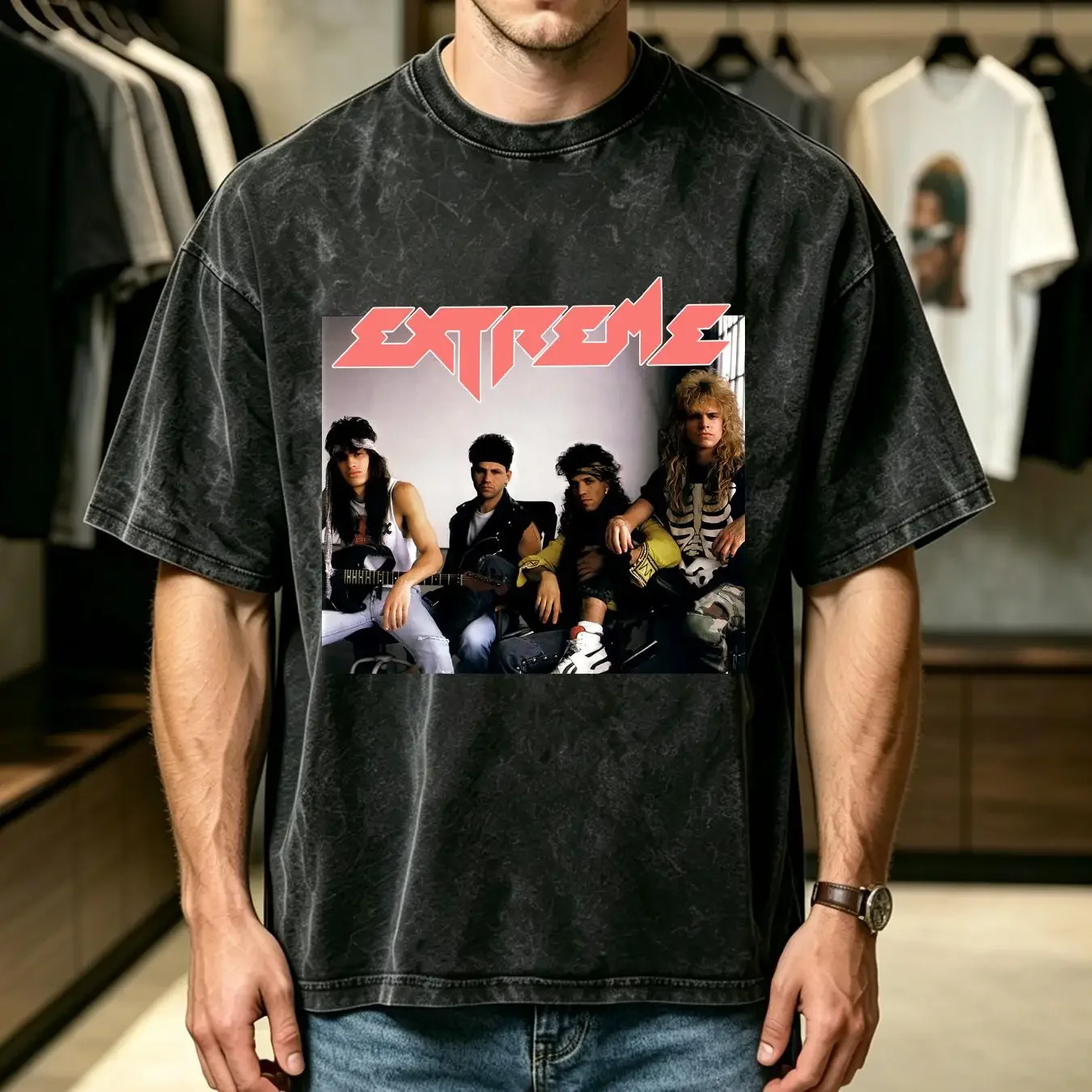 washed T Shirt Extreme band get the funk out nuno gary double sided glam concerT vintage Washed Versatile fashion Slightly