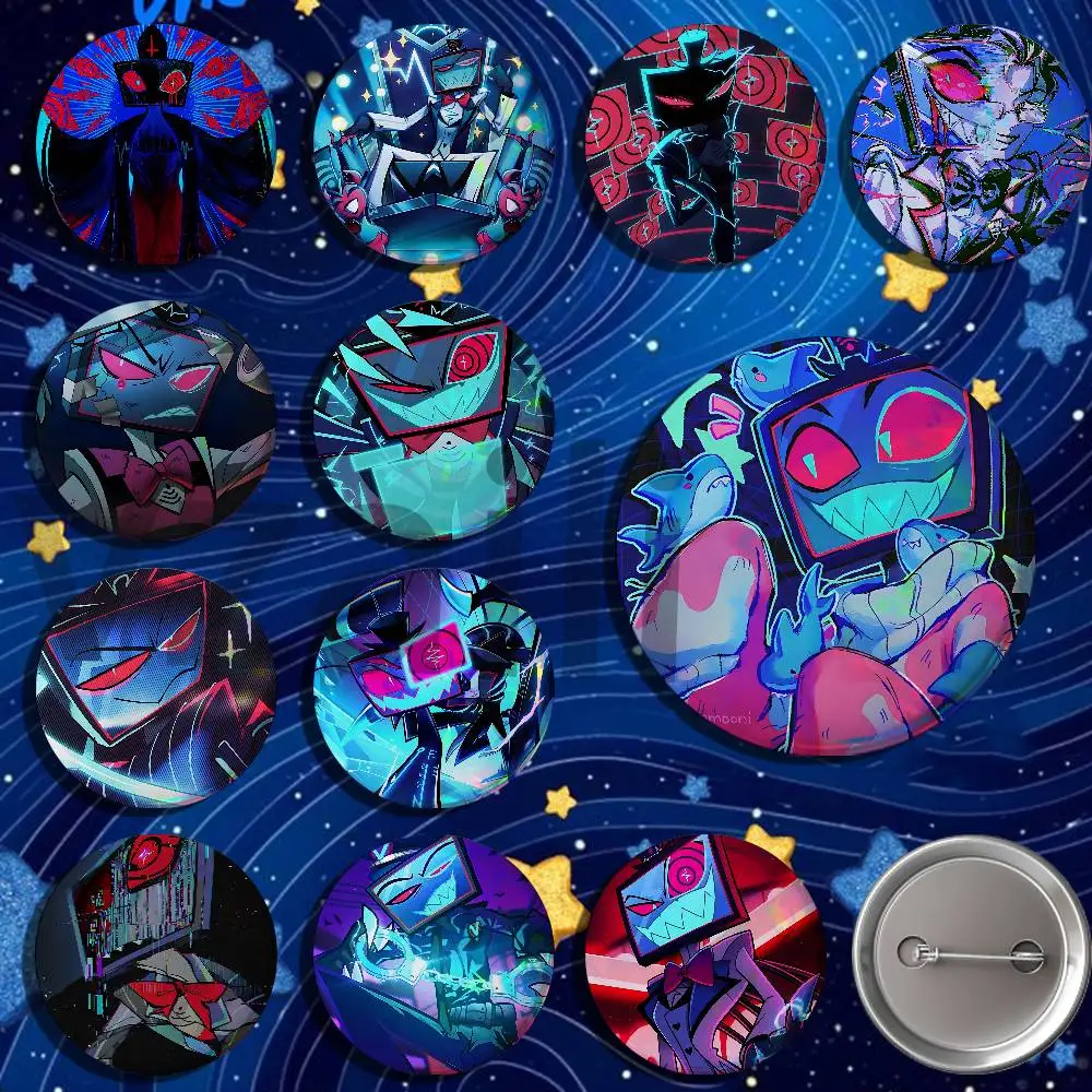 H-Hazbins-S H-Hotel VOX Button Pin Single Pack Anime Merch for Ita Bags Badge Collectible Buttons TH