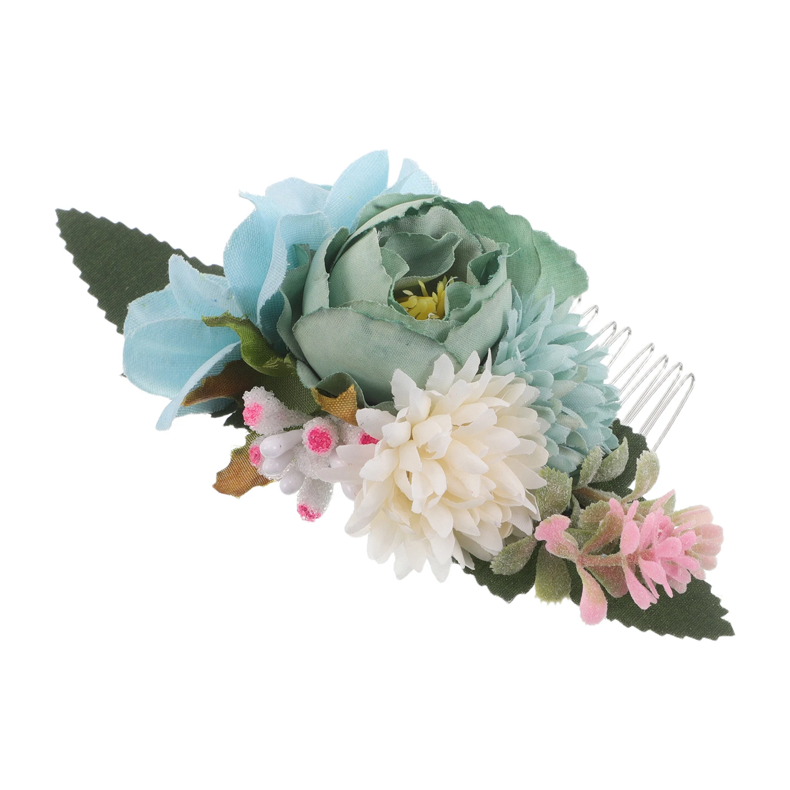 

Boho Wedding Comb Floral Bridal Headpiece Lightweight Realistic Flower Hair Accessories For Beach Outdoor Ceremonies Secure