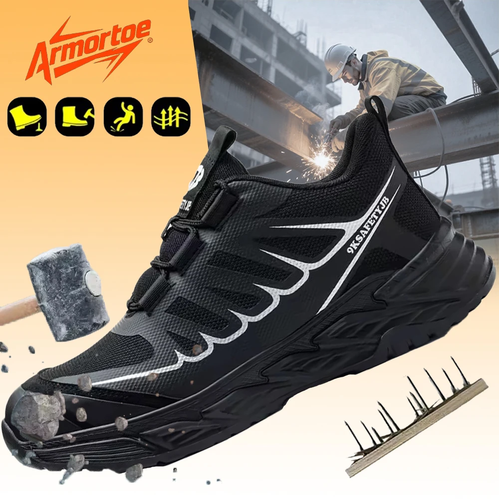 

ArmorToe Safety Shoes Steel Toe Work Shoes Abrasion Resistant Iron Chip Anti Smash Anti Puncture Comfortable Sneakers #Armor2770
