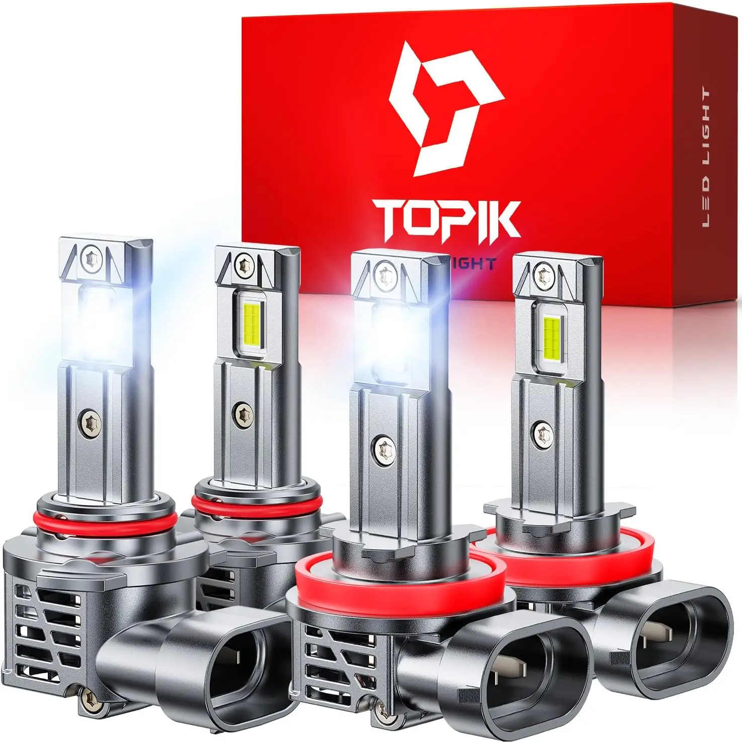 

Лампы 9005 H11 800% яркие 64000LM 6500K Холодный белый, Plug N Play, 50000 часов, без мерцания, совместимые, упаковка из 4 шт.