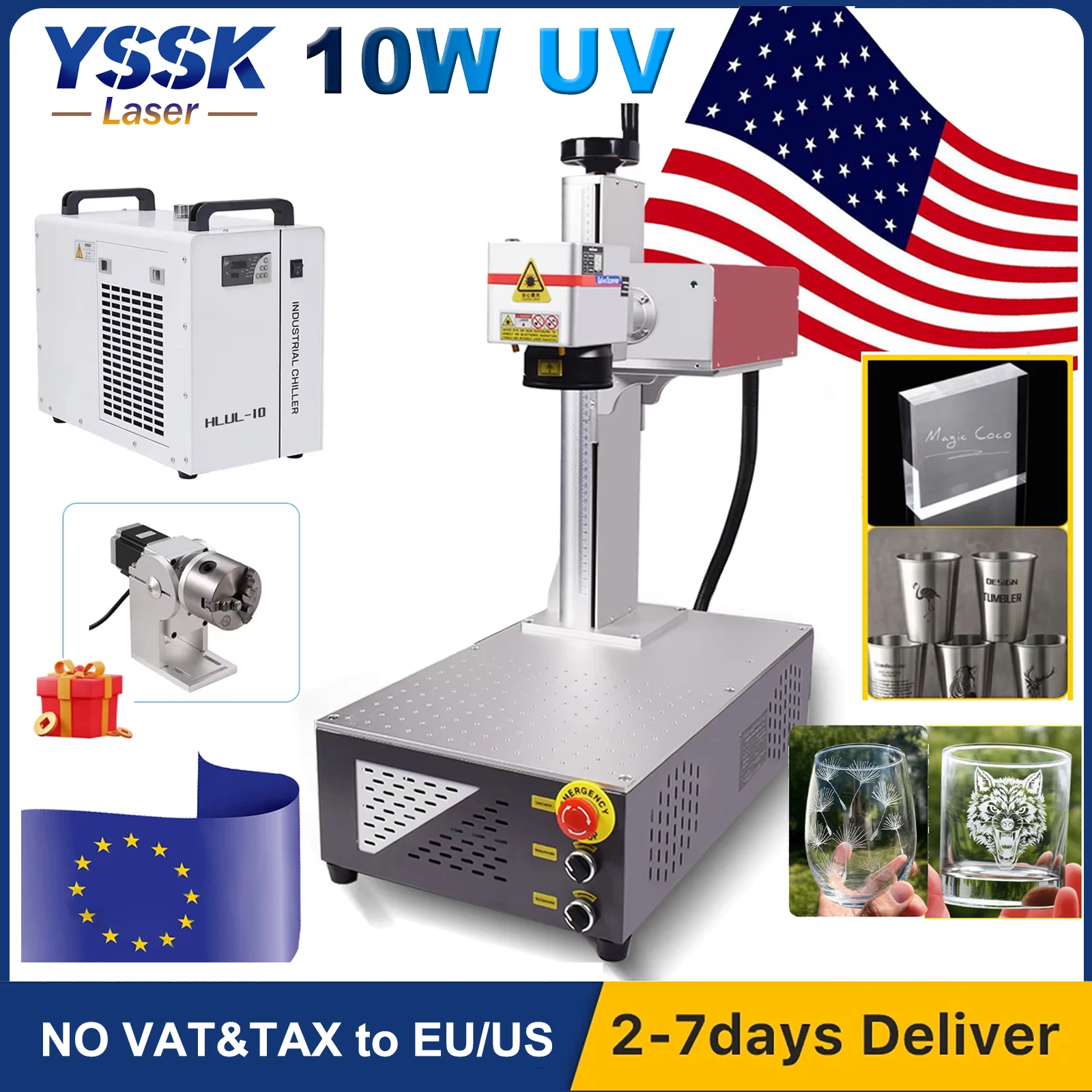 

10W UV Laser Marking Machine Suitable For Engraving Plastic, PVC, Glass, Jade, Leather Bottles, Etc.