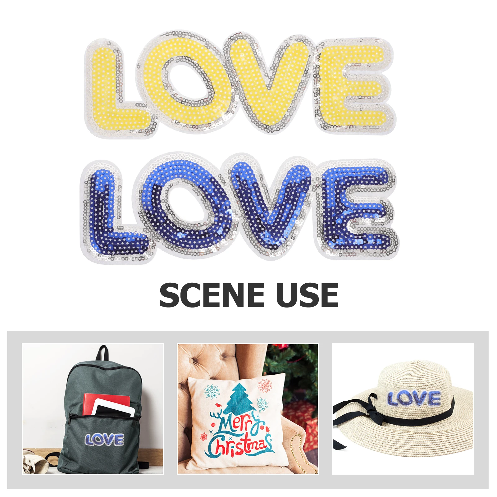 2 Pcs Embroidered Letter Patches Embroidery Roses Cute Applique Clothing Sew on Sequins