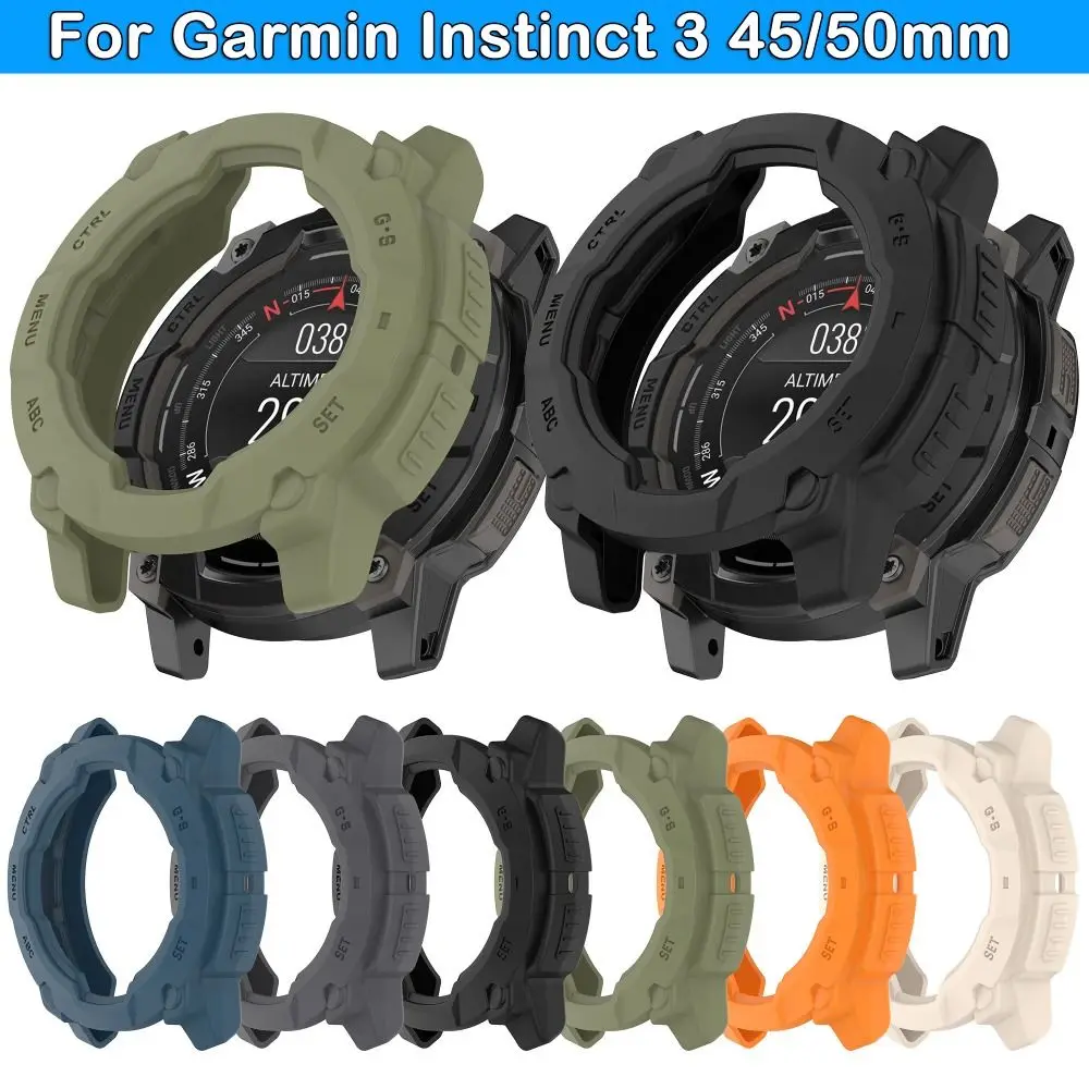 새로운 TPU 보호 케이스 안티 스크래치 중공 프레임 범퍼 45/50MM 엣지 쉘 가민 인스팅트 3 스마트 워치 액세서리