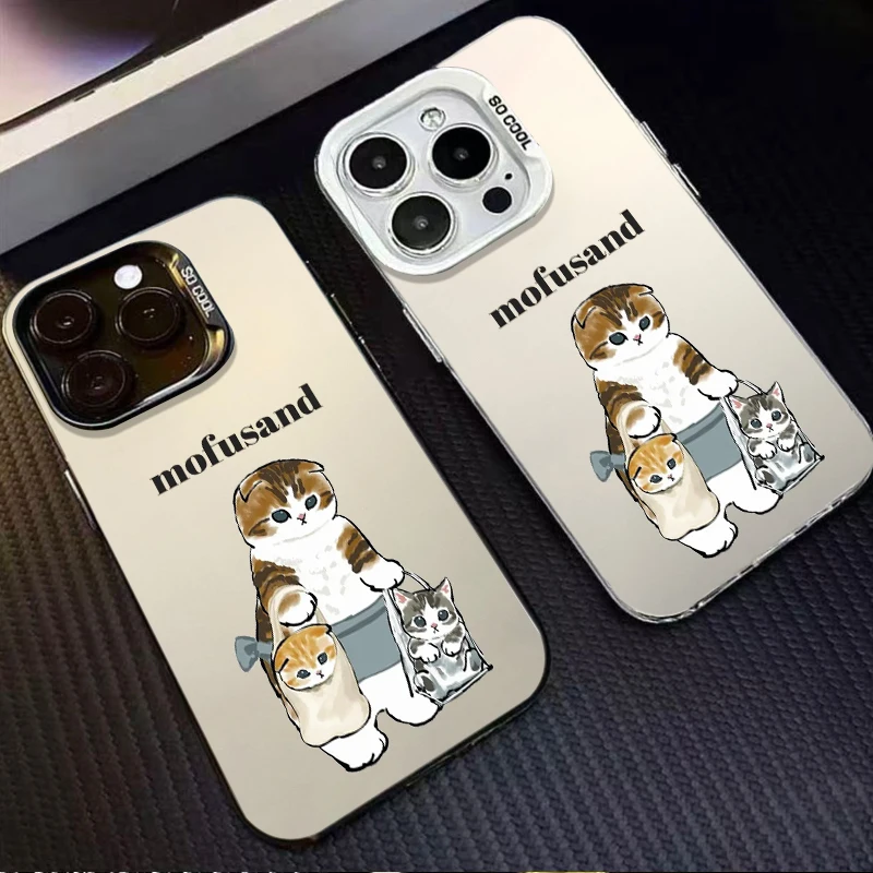Funny Cat Graphic Mofusand Frosted Case for Samsung Galaxy S26 S25 S24 S23 Plus S22 Ultra S21 S20 FE A57 A56 A55 Acrylic Cover