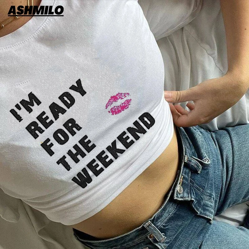 The Weeknd T-shirt Star Girl Aesthetic Women Y2k Clothes Vintage Tops Fairy Grunge Graphic T Shirts Slim Short Sleeve Crop Tops