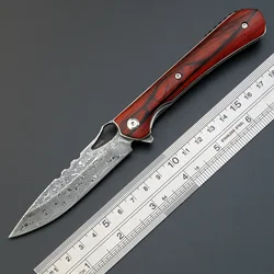 Hot sales Sitivien ST222 Folding Knife Damascus Steel VG10 Core Blade Dalbergia wood Handle Tactical Knifes for Outdoor EDC Tool