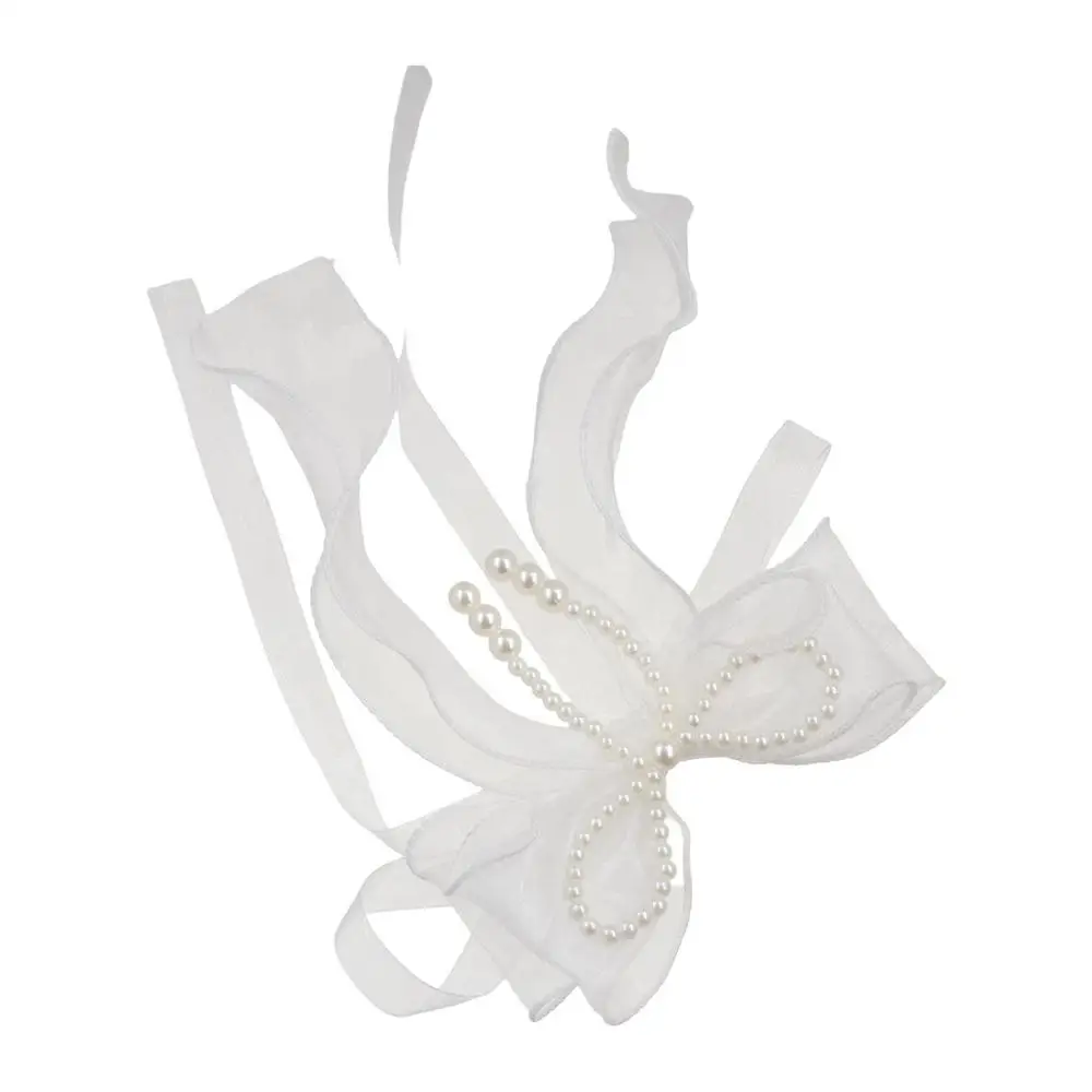 Easy to Use Curtain Bow Tiebacks Pearl Bow Design Light Luxury Pearl Bow Curtains Straps Princess Style Curtains Binding Rope