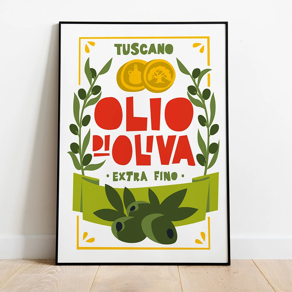 French Biarritz Lobster Italian Olive Oil Lemons Kitchen Poster Food Canvas Print Wall Art Painting Picture Dining Room Decor