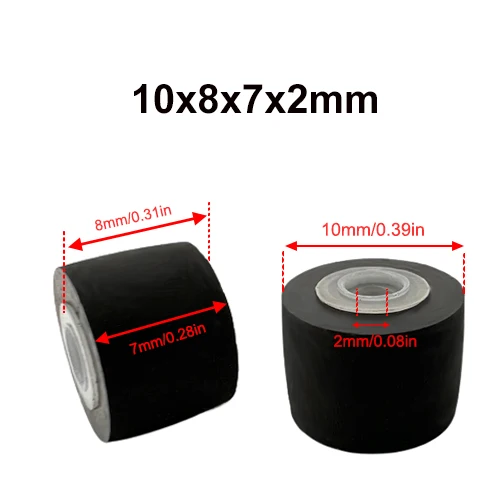 

10x8x7x2mm Rubber Pinch Roller Belt Pulley For Audio Tape Recorder Pressure Cassette Deck Movement Stereo Player Accessories