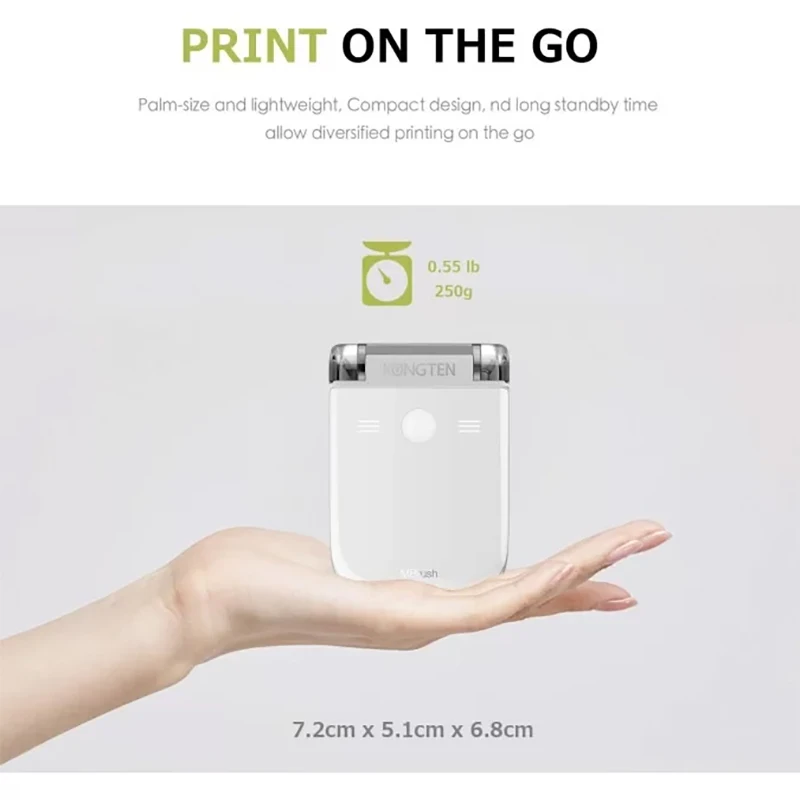 MBrush Handheld Inkjet Printer Wireless Mini Portable Color Printer Full Color Printing Cartridges DIY Printing Tattoo Logo Word