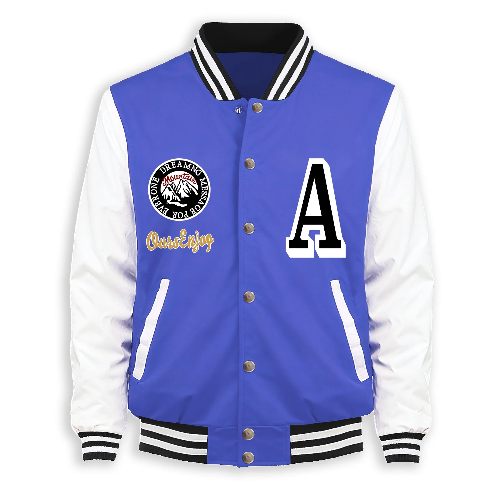 

Мужская куртка с красивым пейзажем и буквенным принтом, флисовый бейсбольный трикотаж, винтажная повседневная одежда, осеннее теплое свободное мужское пальто