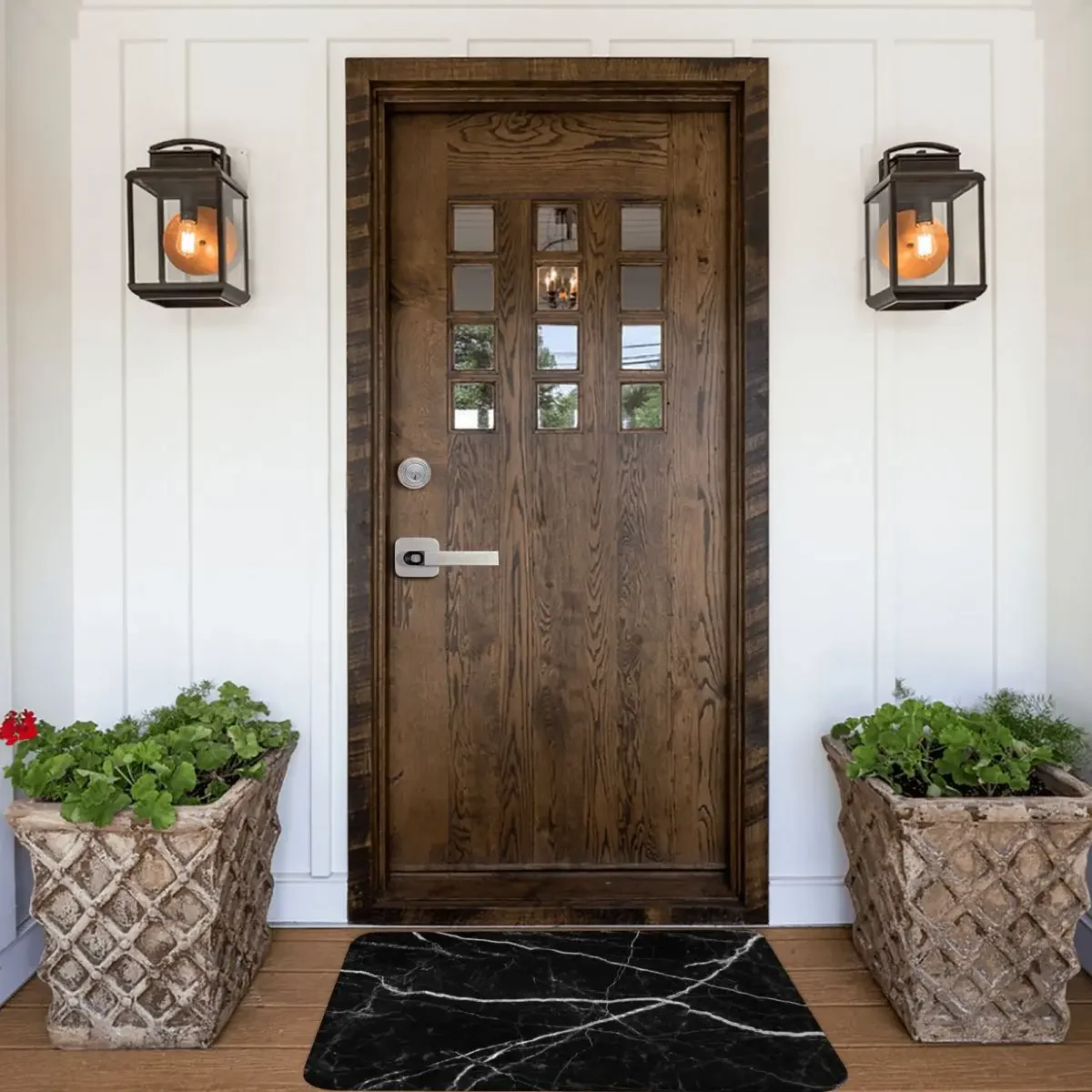 Black Marble Stone Texture Pattern Doormat Non-slip Kitchen Entrance Bathroom Polyester Rug Carpet Mat Bedroom Decor Washable