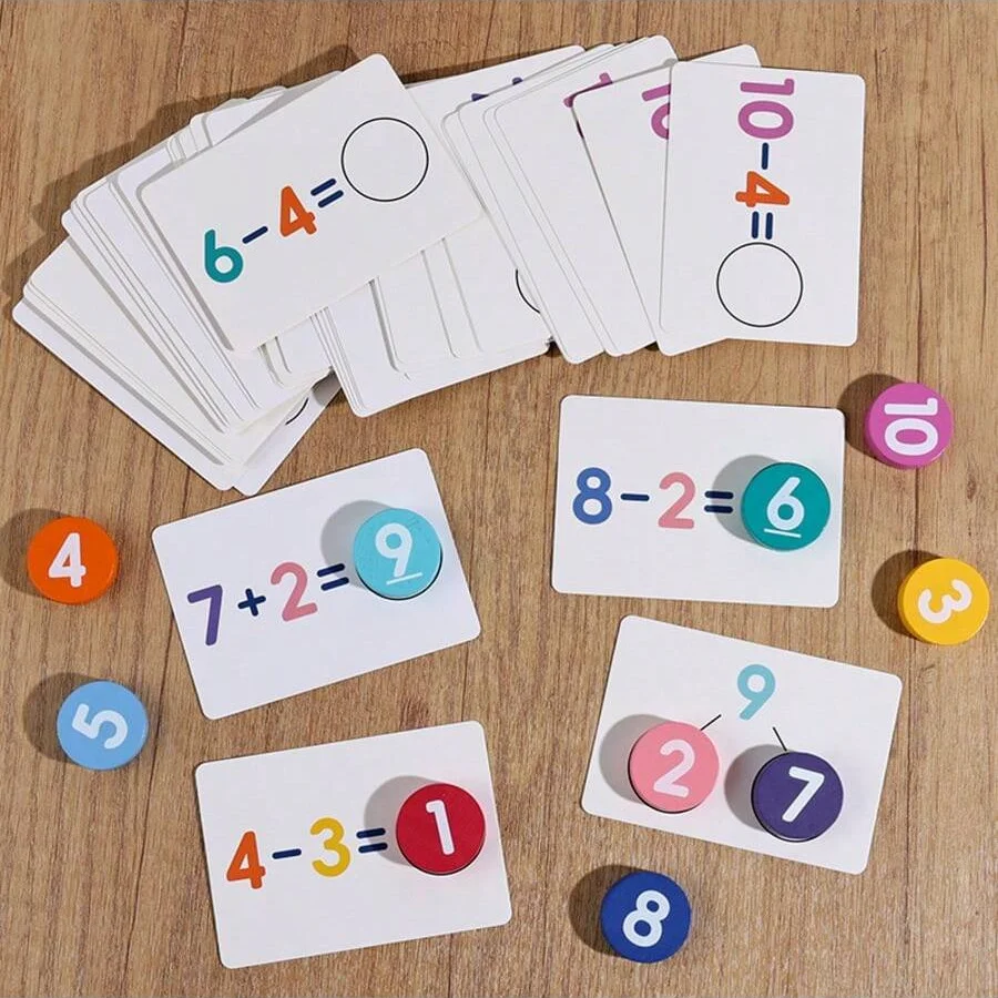 Number Recognition, Counting & Early Arithmetic Games for Toddlers  Addition and Subtraction Cards Math Learning Toys for Kids