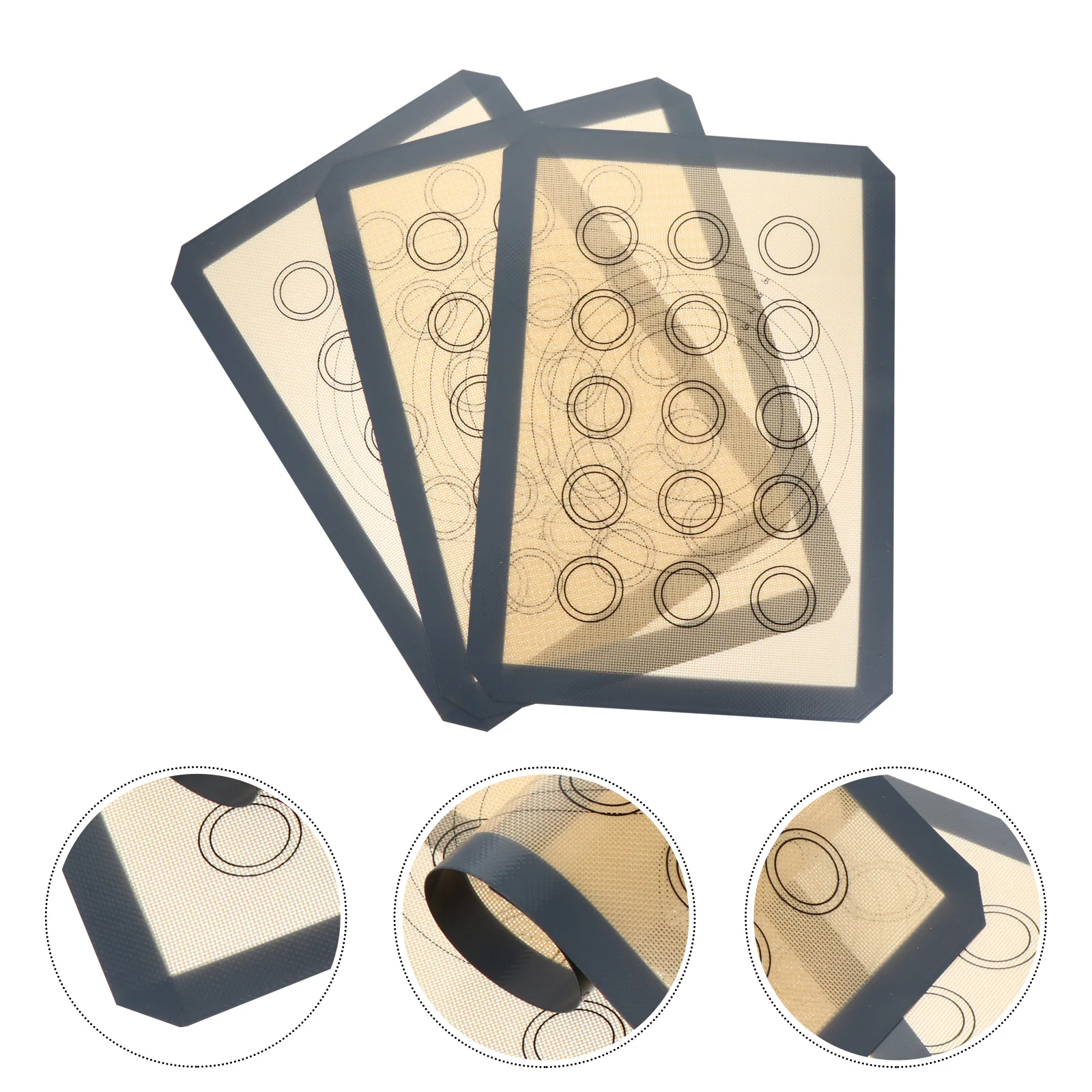 

3 Pcs Resistant Mat Oven Pastry Bread Pad Oven Sheet Non Stick Glass Silicone Baking Mat Baking Pan Kitchen Tools