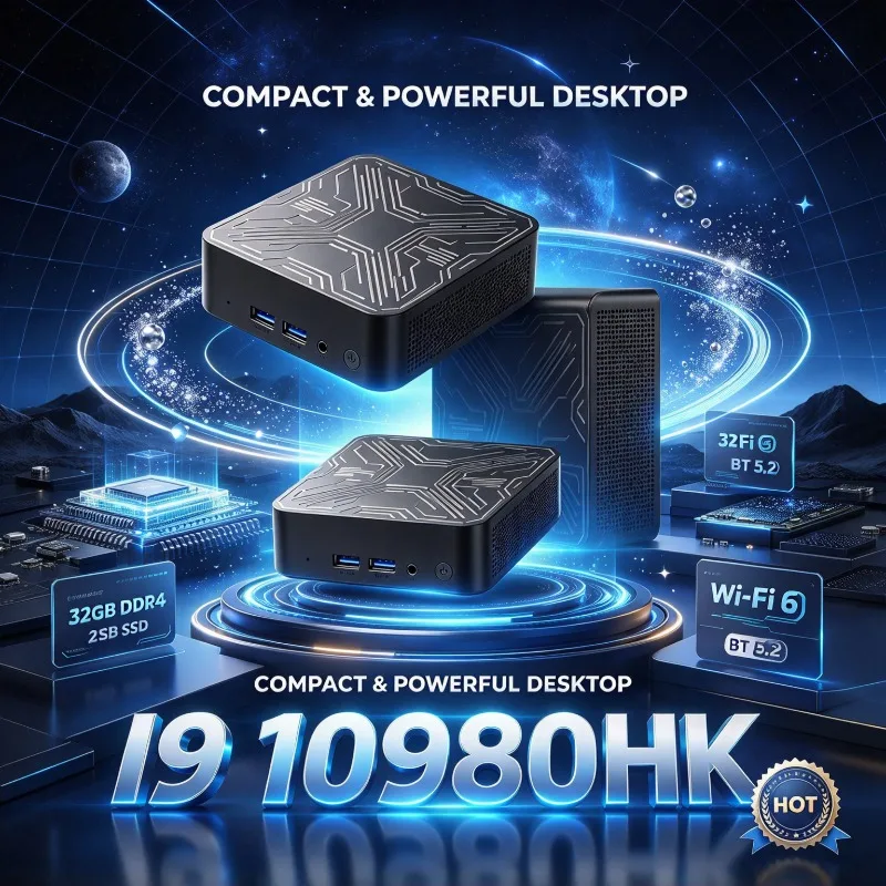 High‑Speed Mini Office PC Intel I9‑10980HK Small Desktop Computer Fast Performance Rich Ports for Business Office Home Gaming