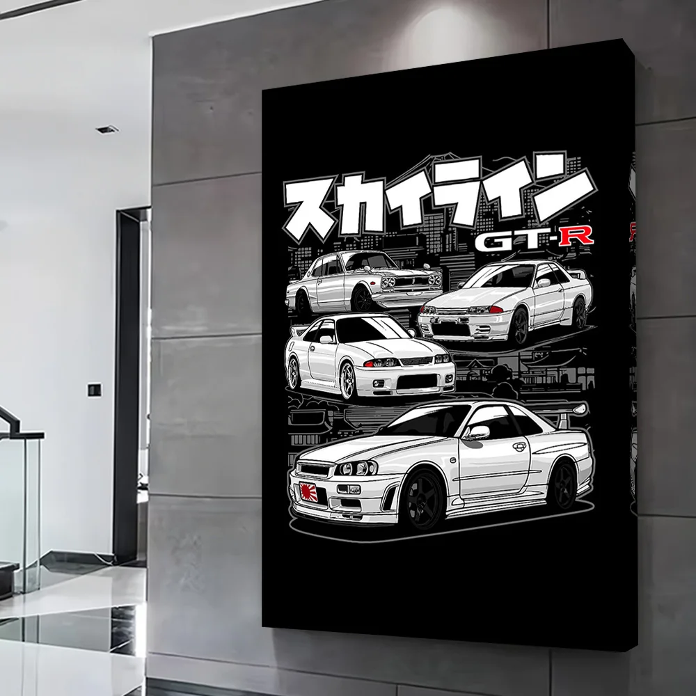 Sports Skyline GT-R Car Collection Printing Poster Customizable Pictures Wall Art Canvas Painting for Room Decorating Interior
