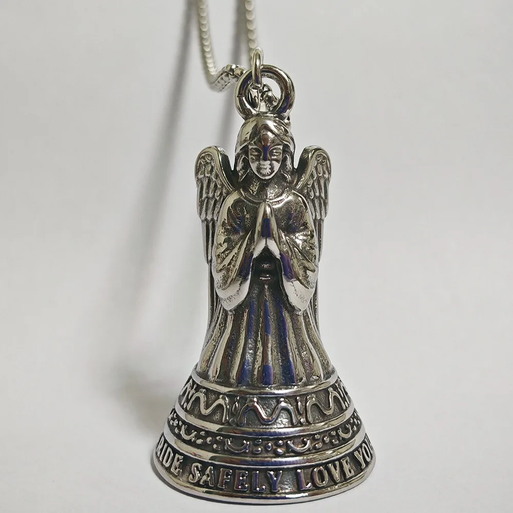 Small Size Lady Rider Motorcycle Guardian Bell Pendant Elegant Evil Spirit Trap Bell Exquisite Lightweight Biker Good Luck Charm