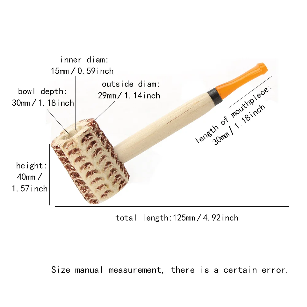 Tubi di mais medi, tubi per fumatori pratici, tubi per principianti, tubi usa e getta, tubi per l\'ospitalità, pipa per tabacco di mais pannocchia di