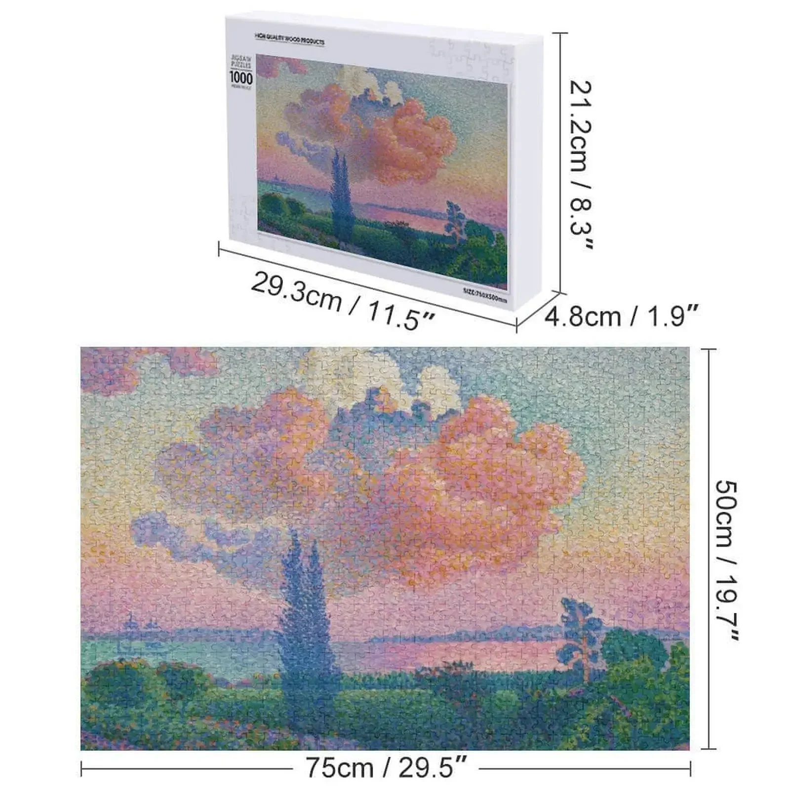 The Rose Cloud - أحجية الصور المقطوعة Henri-Edmond Cross مع ألغاز هدية مخصصة للصور الشخصية