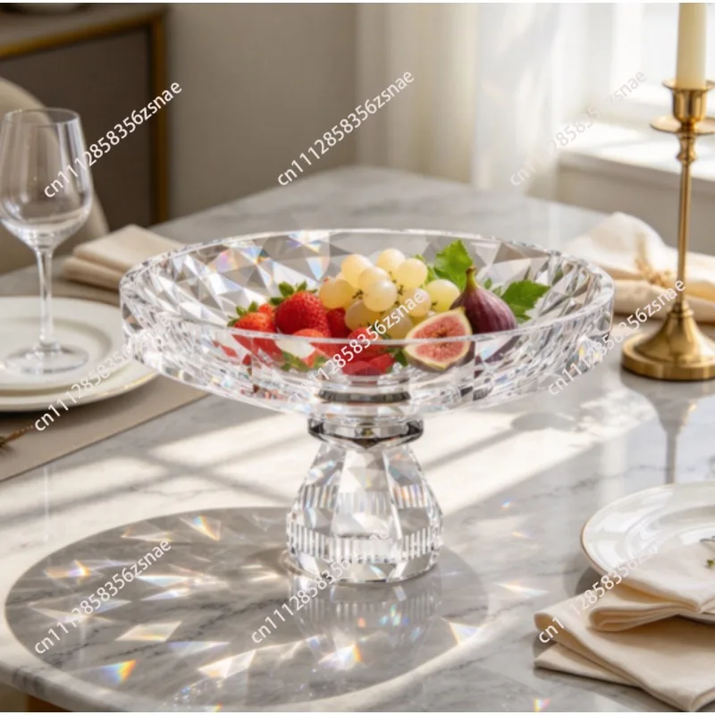 Crystal fruit plate high-end sense light luxury household snacks storage niche creative  table decoration dried fruit plate