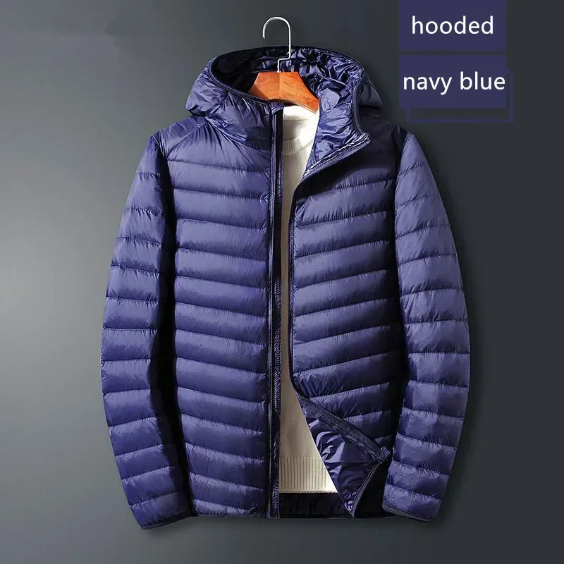 Yeni erkek kış ince aşağı ceket moda sıcak katlanabilir su geçirmez rüzgar nefes giyim büyük boy erkekler Hoodie ceket