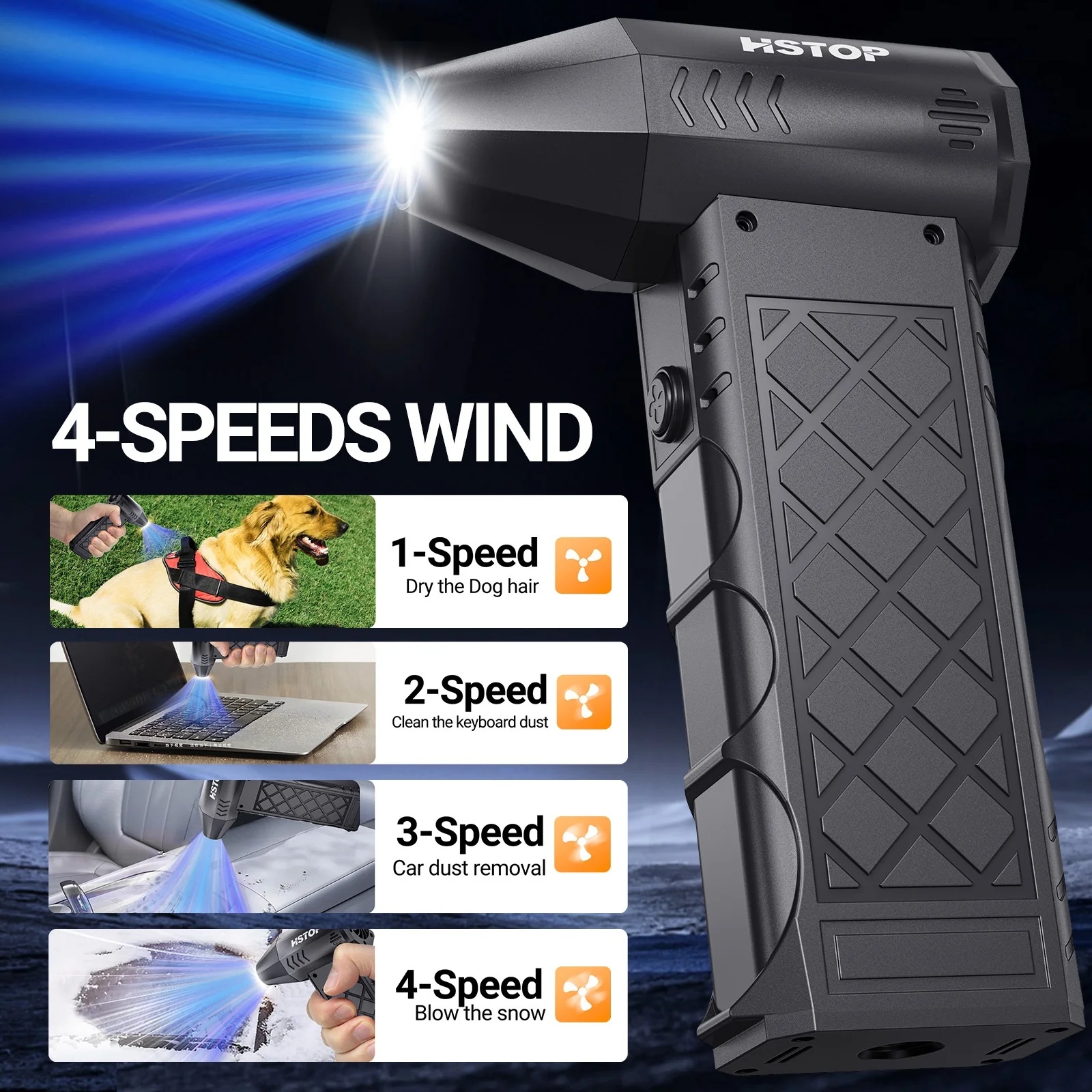 مروحة تربو محمولة مروحة تبريد شخصية USB قابلة للشحن مروحة نفاثة صغيرة في الهواء الطلق مروحة التخييم تنظيف للسيارة/الكمبيوتر/إزالة الثلوج #2