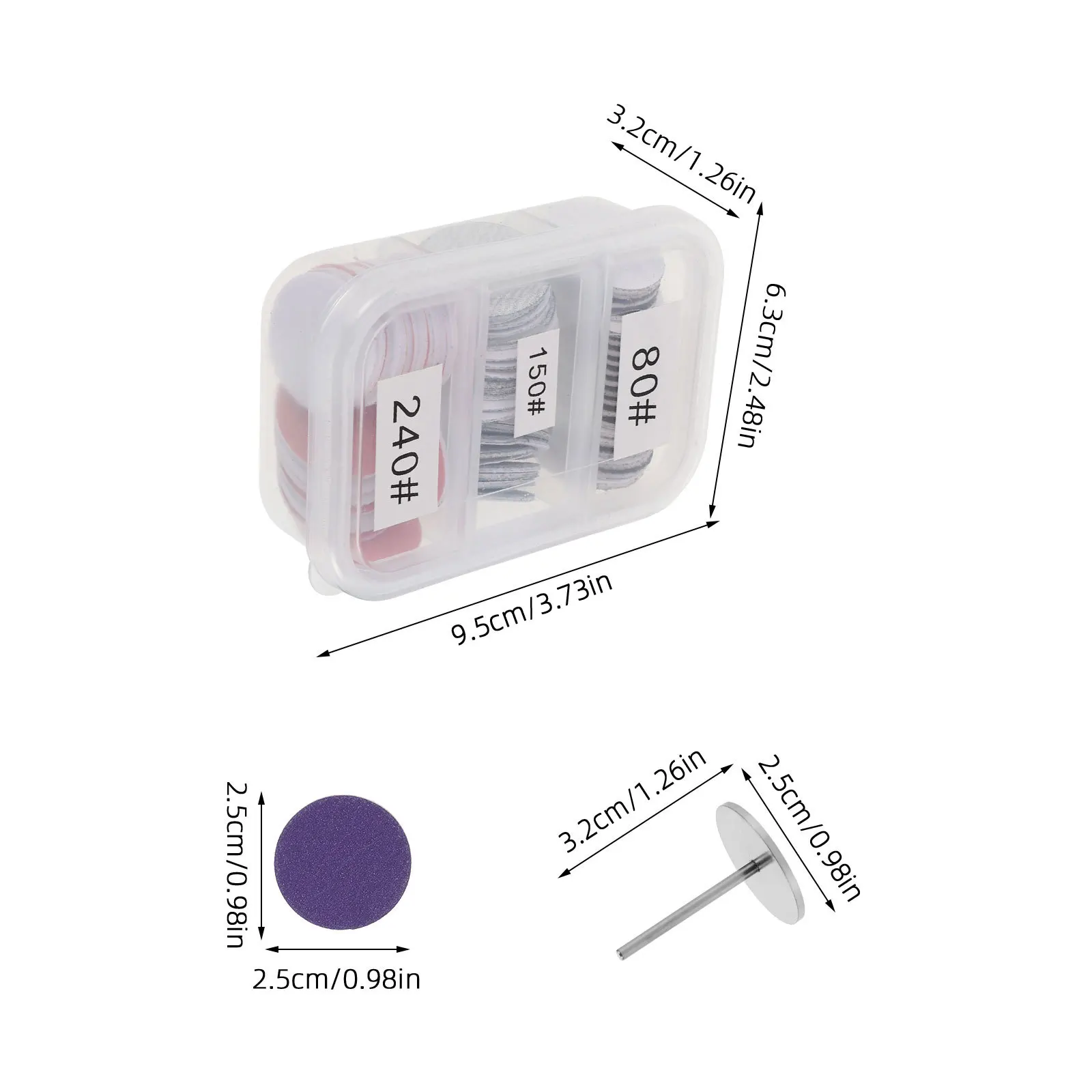 2 set manicure schuurschijven set 25 mm 80 #   150 #   240 #   Grit vervangende schuurpapierschijven navulling voor elektrische nagelboor pedicure