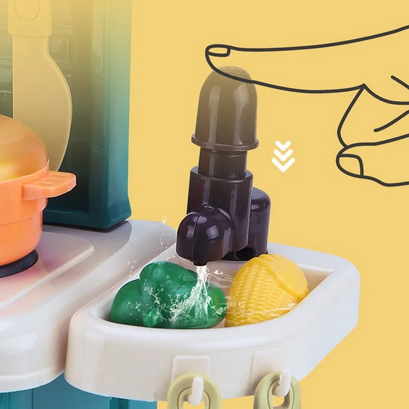 Brinquedos de cozinha utensílios de simulação comida panelas pote pan crianças fingir brinquedo jogar caixa de brinquedo conjunto para meninas crianças novos presentes