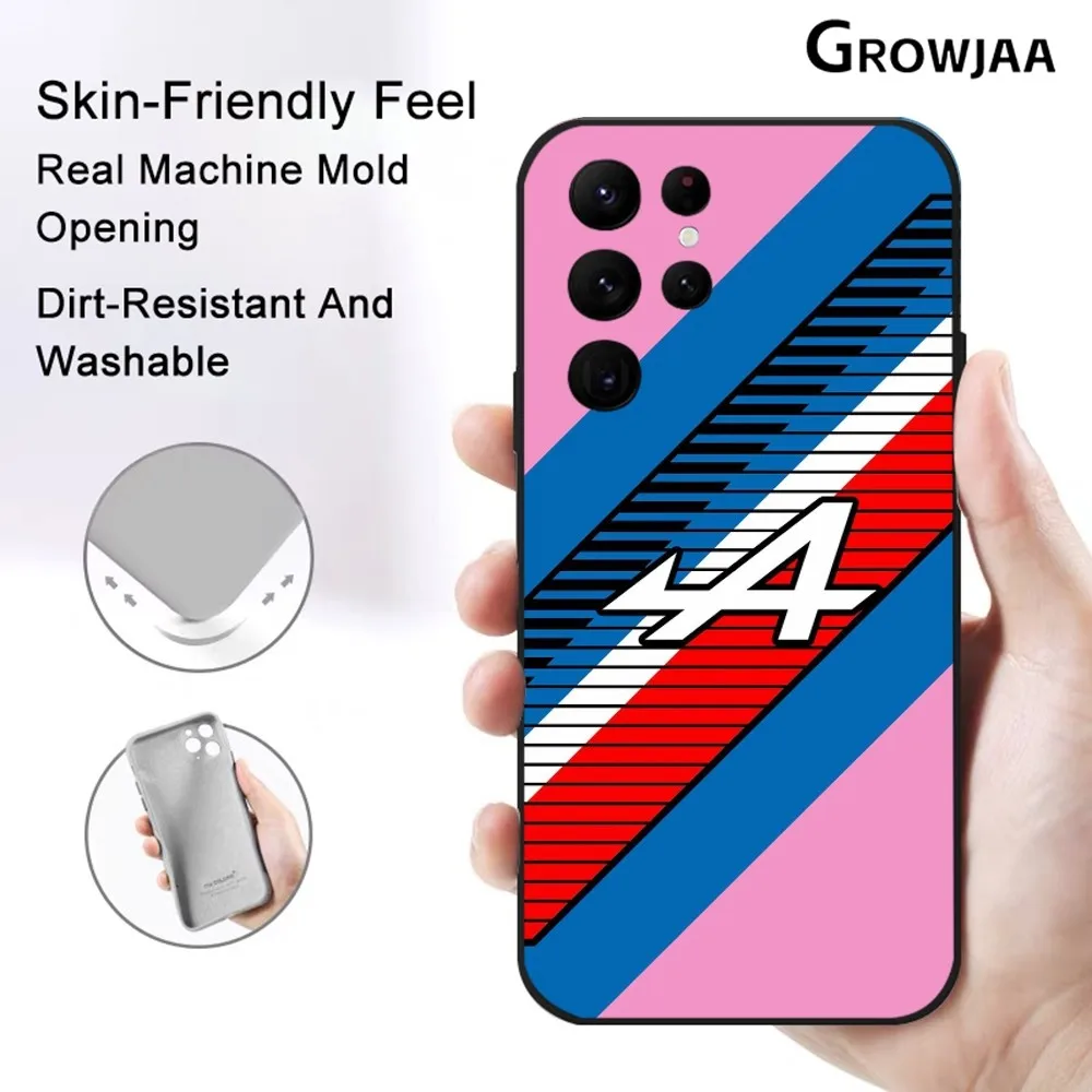 A-AlpineS Logo T-Tricolor French Phone Case For Samsung Galaxy S25 S24 S22 S23 Ultra S21 S20 Plus 5G Protective Silicone Funda