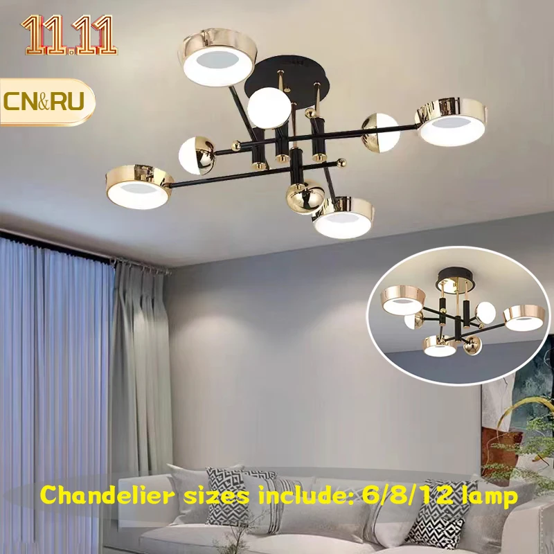 Imagem -06 - Modern Led Teto Chandelier Pendant Light para Quarto e Sala de Estar Teto Chandelier para Cozinha e Sala de Jantar Luminárias