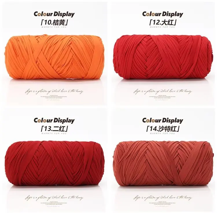 200 g/Stück Stoffgarn, Polyester, Häkel-T-Shirt-Garn, DIY-Basteln, Häkeln, Stricken – Taschen, Kissen, Puppen, Körbe 50 m/54 Yards – Detail 16