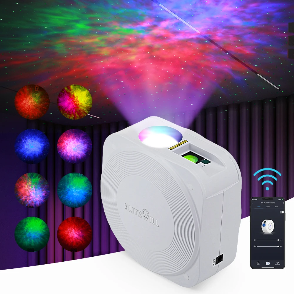 PLT1 Smart Star Projector Upgraded Version with Star + Colorful LED Nebula Sync With Music Smart APP Control Timing & Countdown