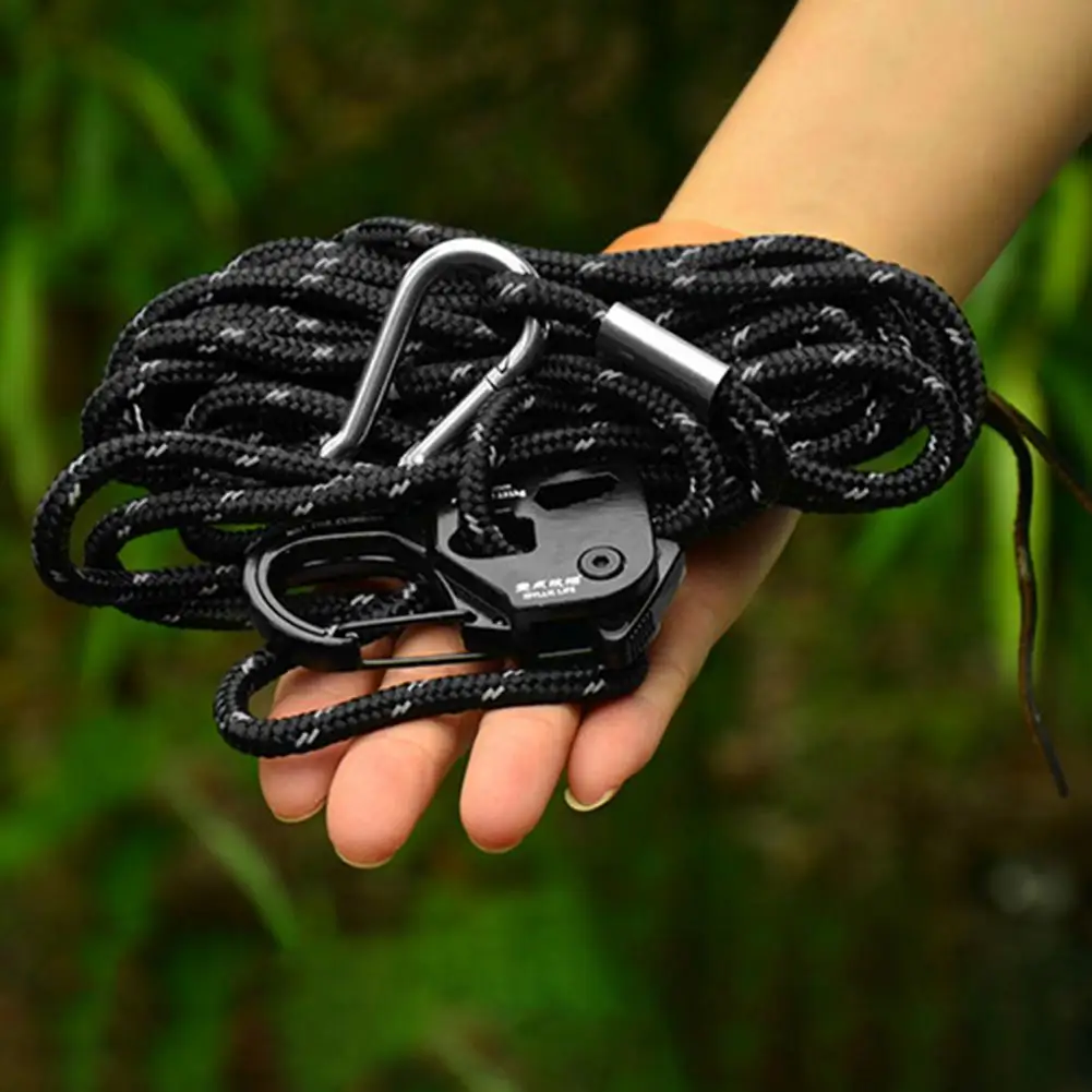 Mini Camping Rope Tensioner Aluminum Alloy Tent Rope Tensioner Adjustable Rope Tension Tool Portable Tent Canopy Cord Adjuster